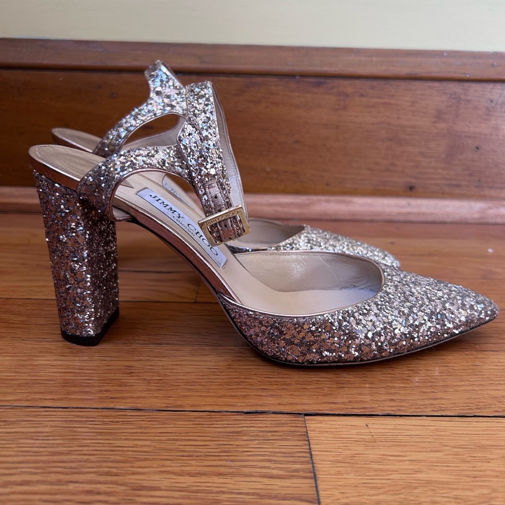 Jimmy Choo Kambree 85 MM Gold Heels